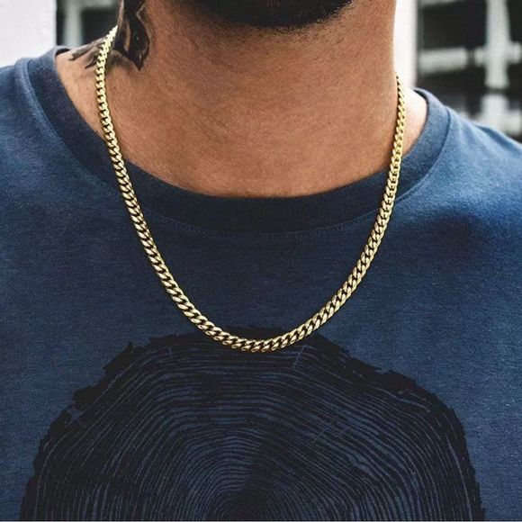Other - New Men’s 24” Gold Cuban Link Necklace Stainless Steel